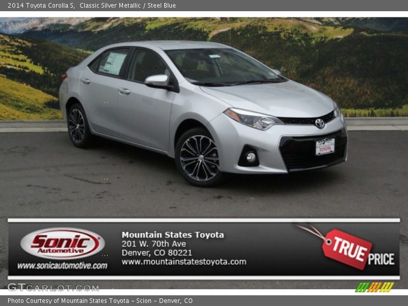 Classic Silver Metallic / Steel Blue 2014 Toyota Corolla S