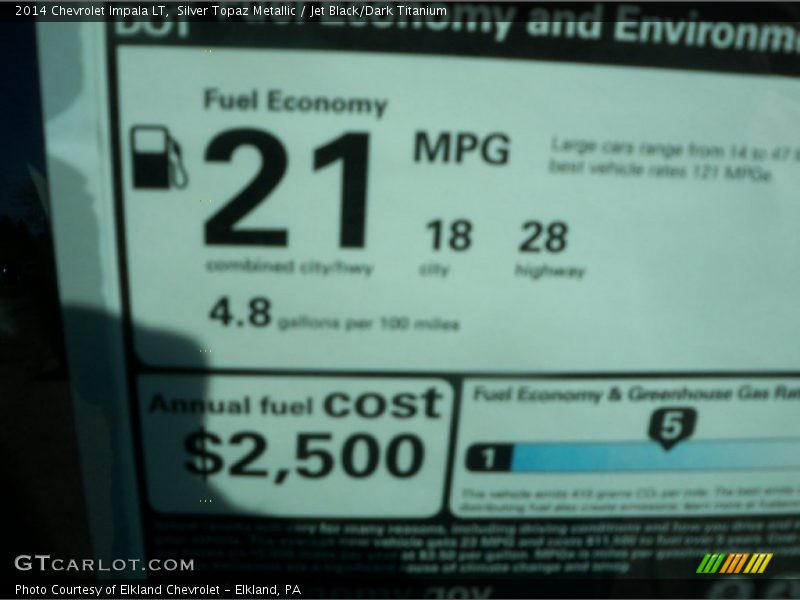 Silver Topaz Metallic / Jet Black/Dark Titanium 2014 Chevrolet Impala LT