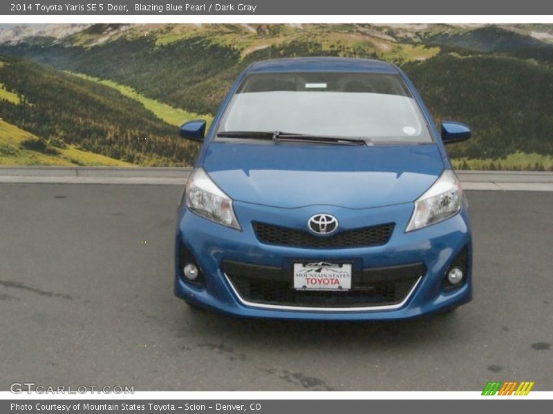 Blazing Blue Pearl / Dark Gray 2014 Toyota Yaris SE 5 Door