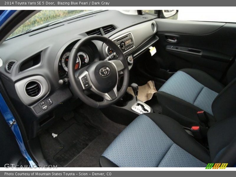 Blazing Blue Pearl / Dark Gray 2014 Toyota Yaris SE 5 Door