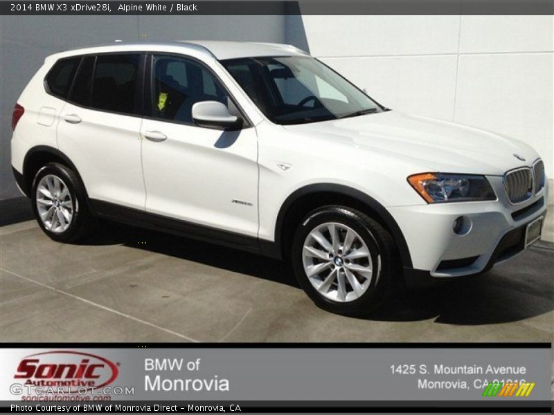 Alpine White / Black 2014 BMW X3 xDrive28i