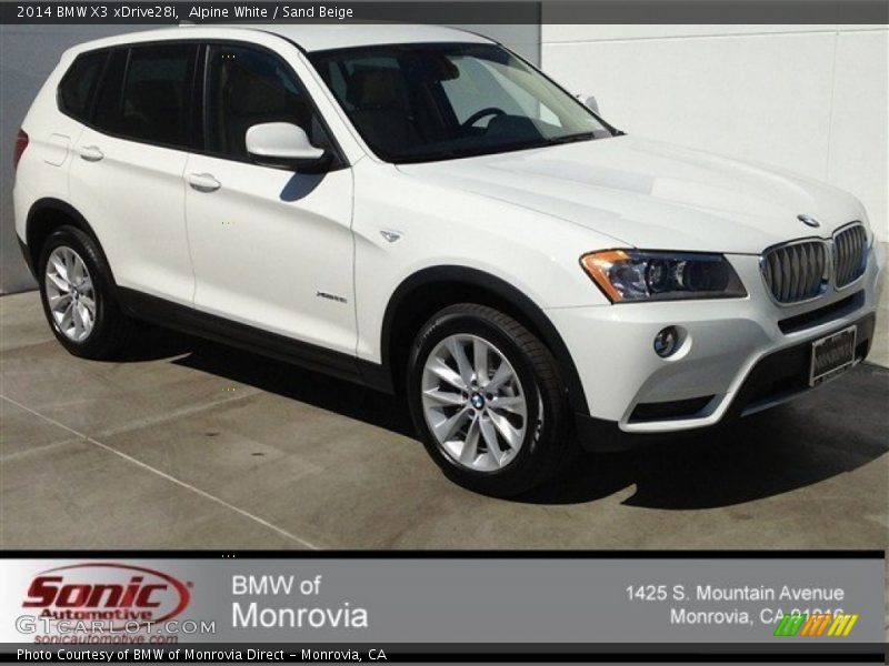 Alpine White / Sand Beige 2014 BMW X3 xDrive28i