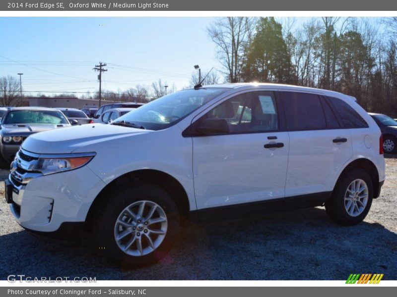 Oxford White / Medium Light Stone 2014 Ford Edge SE