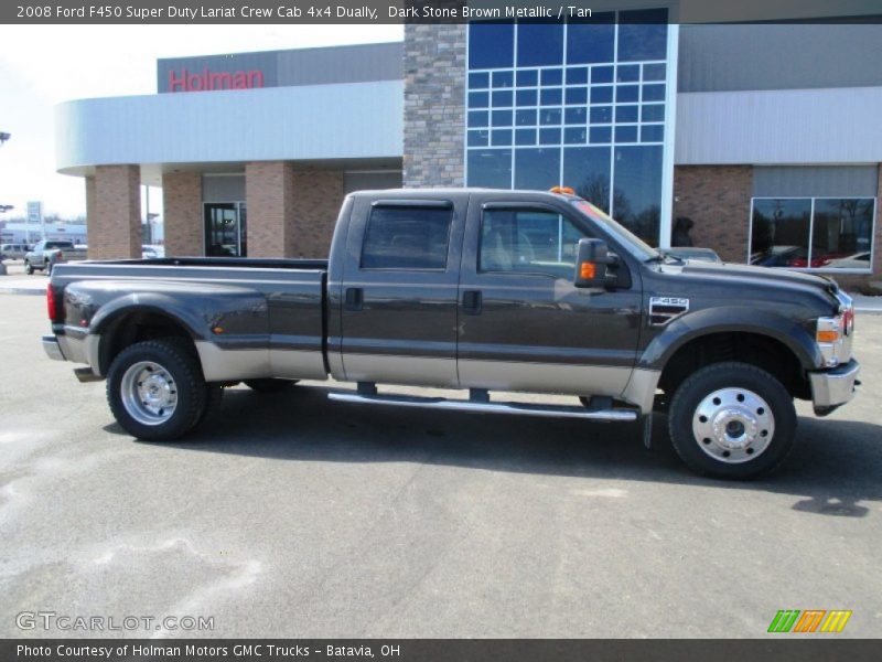 Dark Stone Brown Metallic / Tan 2008 Ford F450 Super Duty Lariat Crew Cab 4x4 Dually
