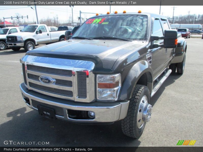 Dark Stone Brown Metallic / Tan 2008 Ford F450 Super Duty Lariat Crew Cab 4x4 Dually
