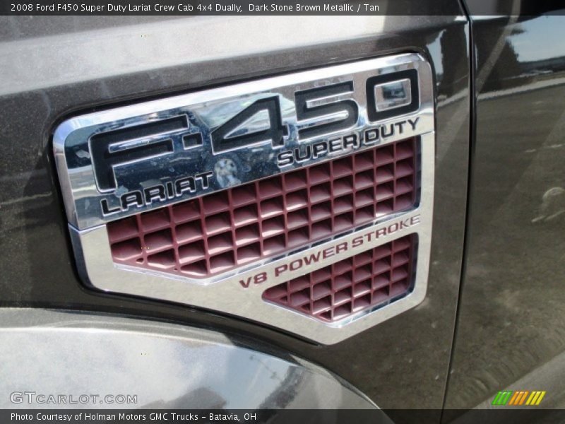 Dark Stone Brown Metallic / Tan 2008 Ford F450 Super Duty Lariat Crew Cab 4x4 Dually
