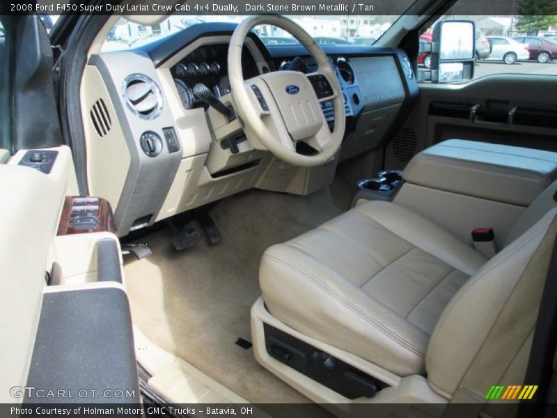 Dark Stone Brown Metallic / Tan 2008 Ford F450 Super Duty Lariat Crew Cab 4x4 Dually