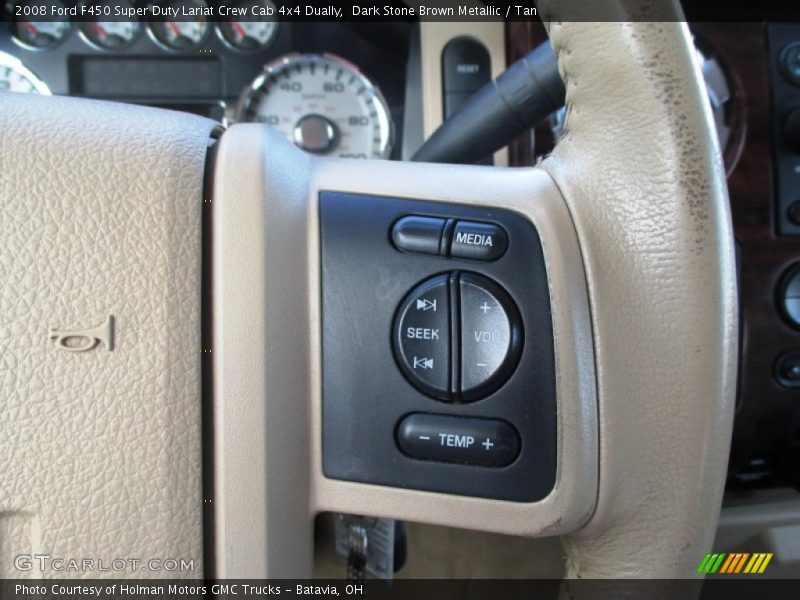Dark Stone Brown Metallic / Tan 2008 Ford F450 Super Duty Lariat Crew Cab 4x4 Dually