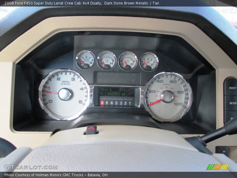 Dark Stone Brown Metallic / Tan 2008 Ford F450 Super Duty Lariat Crew Cab 4x4 Dually