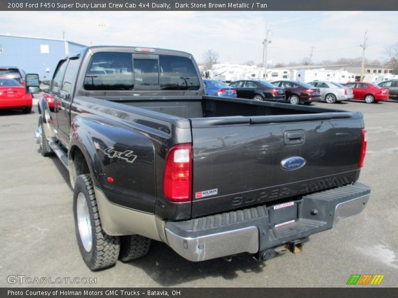 Dark Stone Brown Metallic / Tan 2008 Ford F450 Super Duty Lariat Crew Cab 4x4 Dually