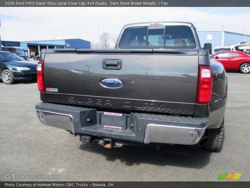 Dark Stone Brown Metallic / Tan 2008 Ford F450 Super Duty Lariat Crew Cab 4x4 Dually