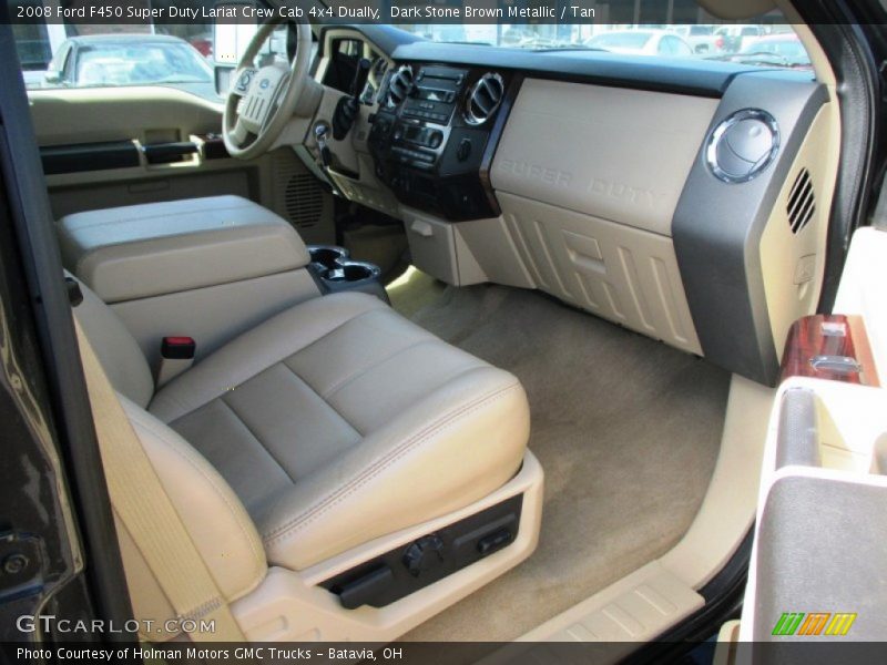 Dark Stone Brown Metallic / Tan 2008 Ford F450 Super Duty Lariat Crew Cab 4x4 Dually