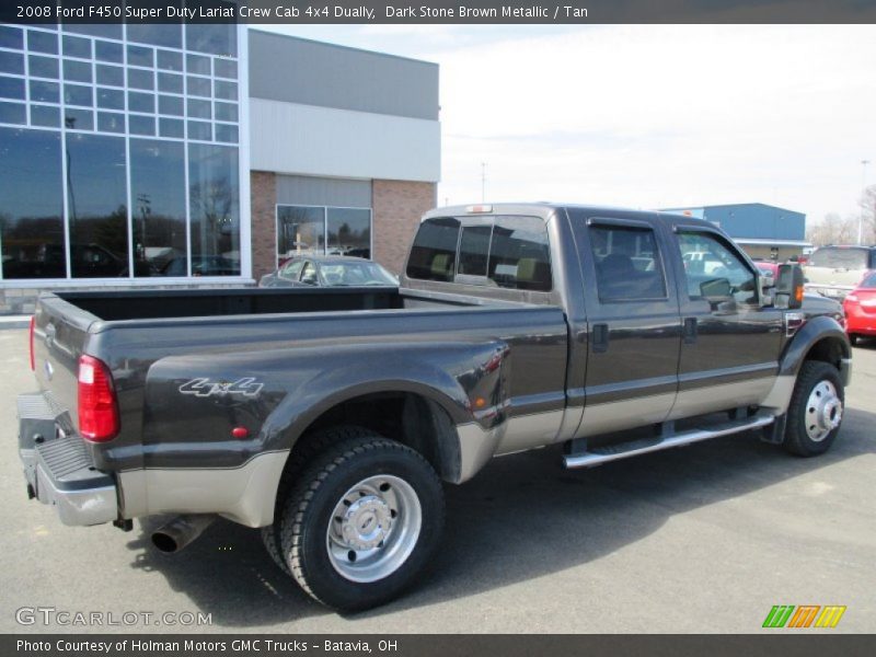 Dark Stone Brown Metallic / Tan 2008 Ford F450 Super Duty Lariat Crew Cab 4x4 Dually