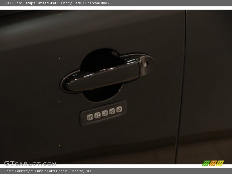 Ebony Black / Charcoal Black 2012 Ford Escape Limited 4WD