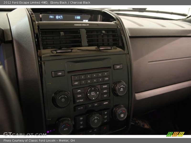 Ebony Black / Charcoal Black 2012 Ford Escape Limited 4WD