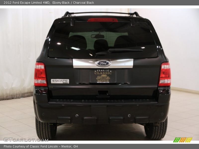 Ebony Black / Charcoal Black 2012 Ford Escape Limited 4WD