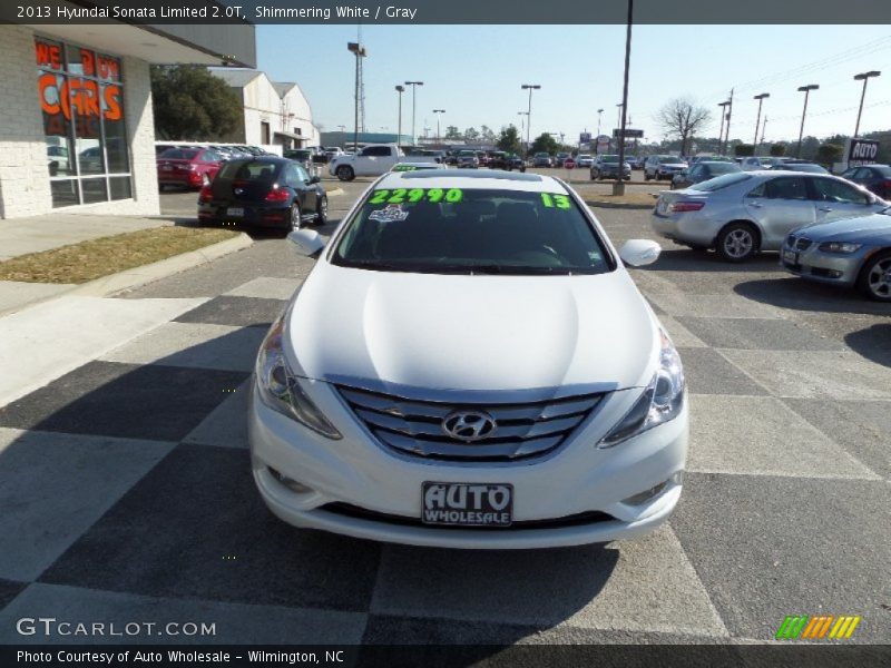 Shimmering White / Gray 2013 Hyundai Sonata Limited 2.0T