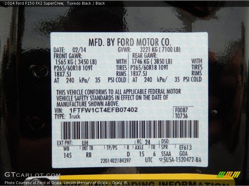 Tuxedo Black / Black 2014 Ford F150 FX2 SuperCrew