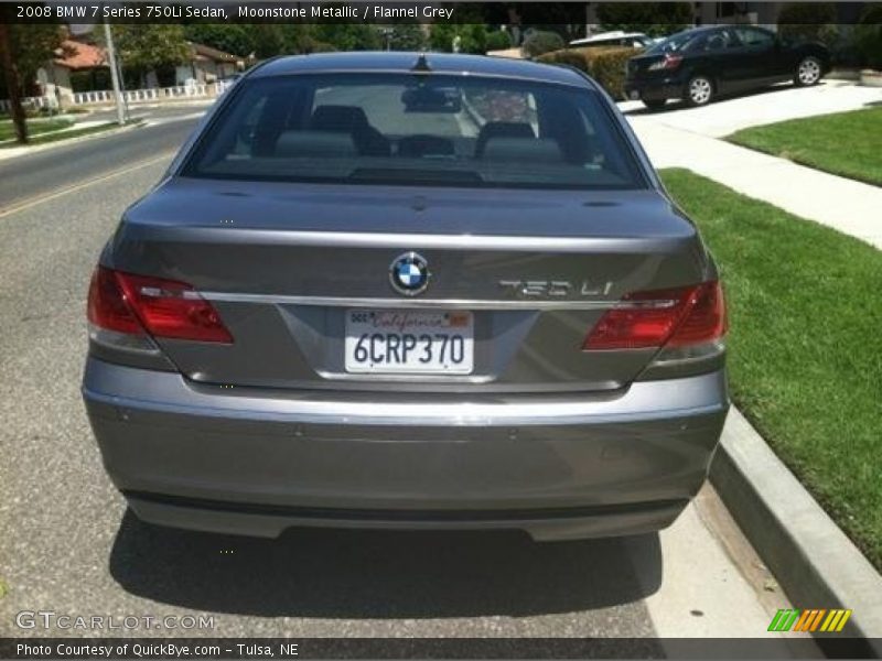 Moonstone Metallic / Flannel Grey 2008 BMW 7 Series 750Li Sedan