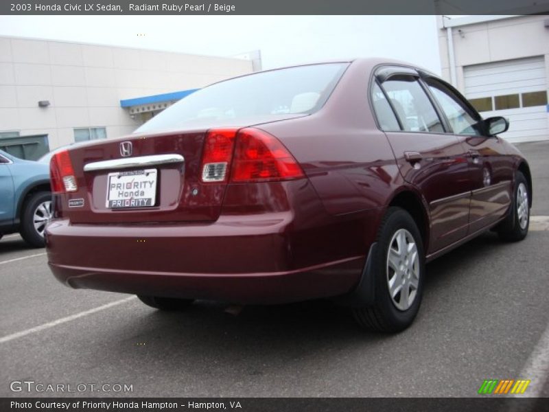 Radiant Ruby Pearl / Beige 2003 Honda Civic LX Sedan
