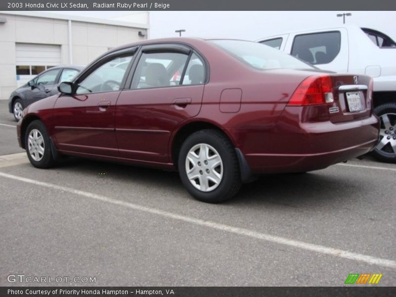 Radiant Ruby Pearl / Beige 2003 Honda Civic LX Sedan