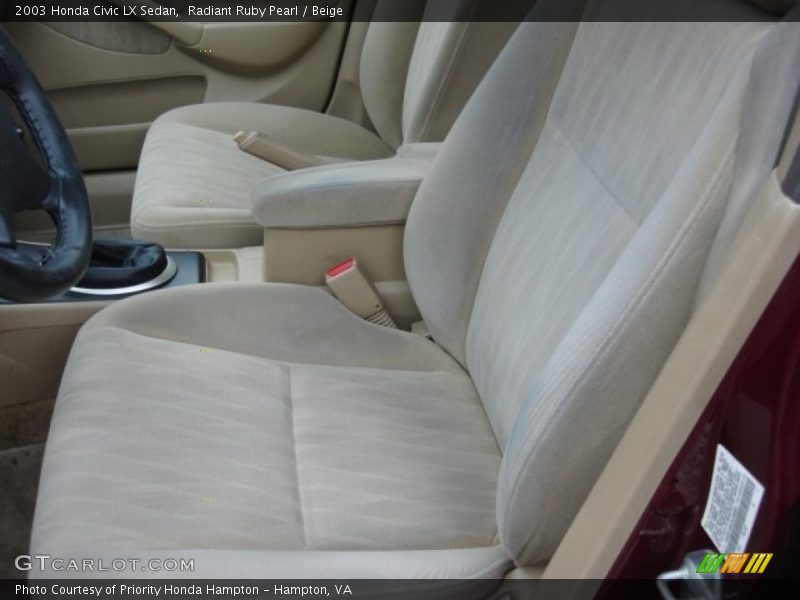 Radiant Ruby Pearl / Beige 2003 Honda Civic LX Sedan