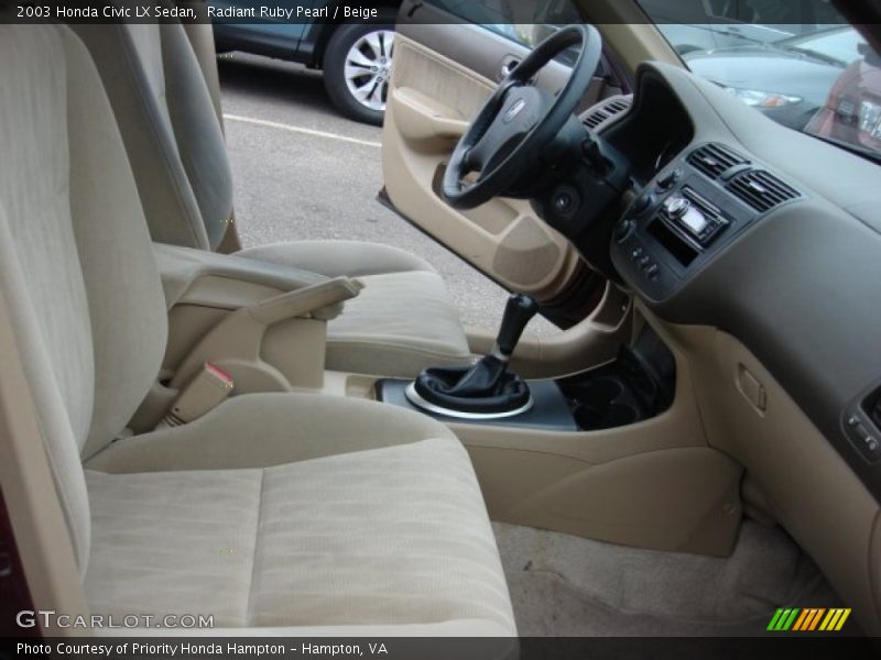 Radiant Ruby Pearl / Beige 2003 Honda Civic LX Sedan