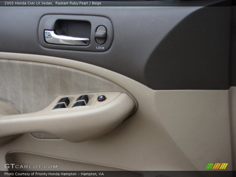 Radiant Ruby Pearl / Beige 2003 Honda Civic LX Sedan