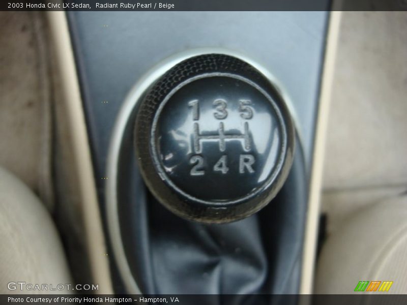 Radiant Ruby Pearl / Beige 2003 Honda Civic LX Sedan