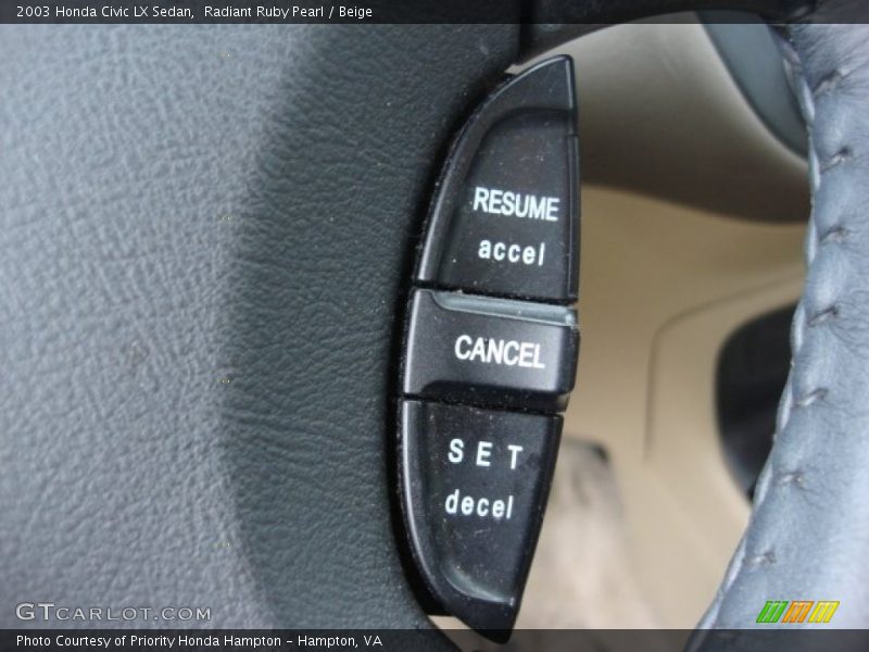 Radiant Ruby Pearl / Beige 2003 Honda Civic LX Sedan