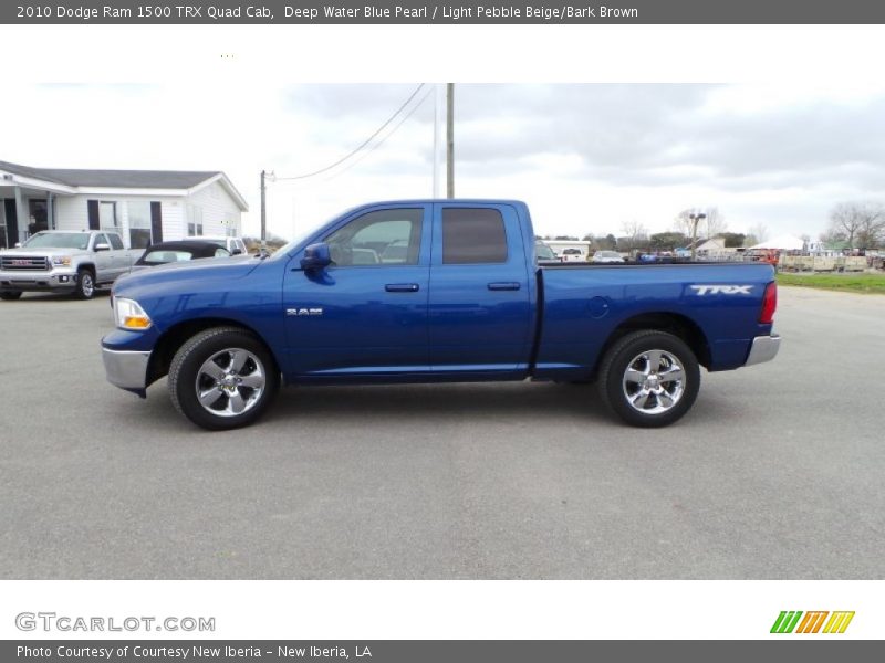 Deep Water Blue Pearl / Light Pebble Beige/Bark Brown 2010 Dodge Ram 1500 TRX Quad Cab