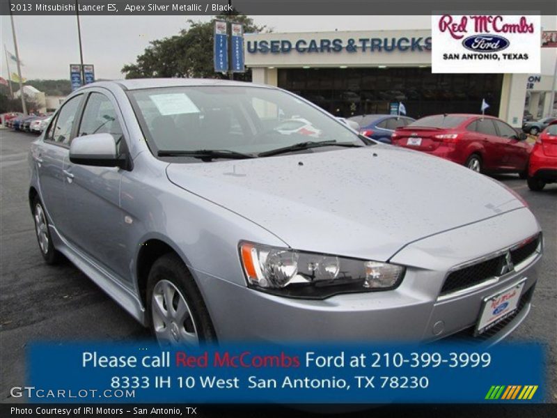 Apex Silver Metallic / Black 2013 Mitsubishi Lancer ES