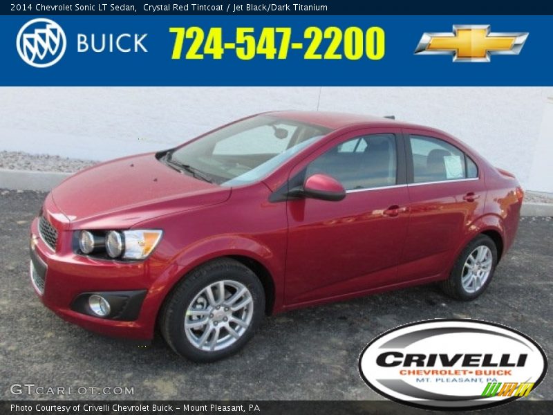 Crystal Red Tintcoat / Jet Black/Dark Titanium 2014 Chevrolet Sonic LT Sedan