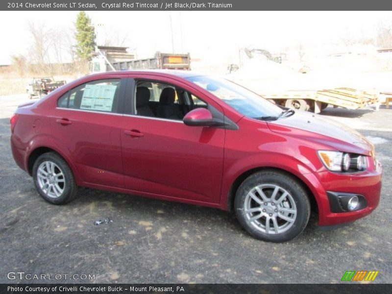 Crystal Red Tintcoat / Jet Black/Dark Titanium 2014 Chevrolet Sonic LT Sedan