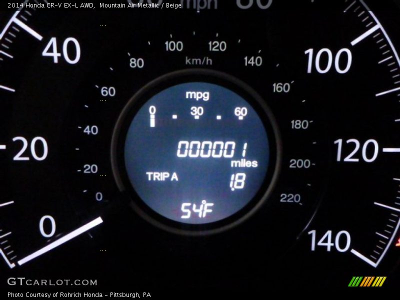 Mountain Air Metallic / Beige 2014 Honda CR-V EX-L AWD