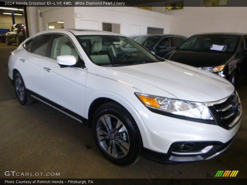White Diamond Pearl / Ivory 2014 Honda Crosstour EX-L V6 4WD