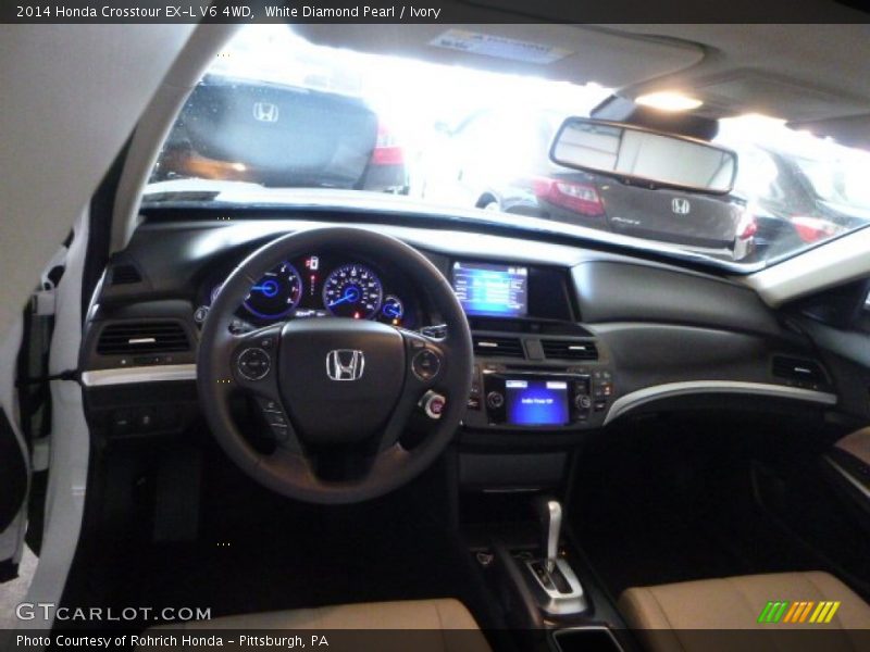 White Diamond Pearl / Ivory 2014 Honda Crosstour EX-L V6 4WD
