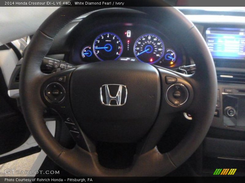 White Diamond Pearl / Ivory 2014 Honda Crosstour EX-L V6 4WD