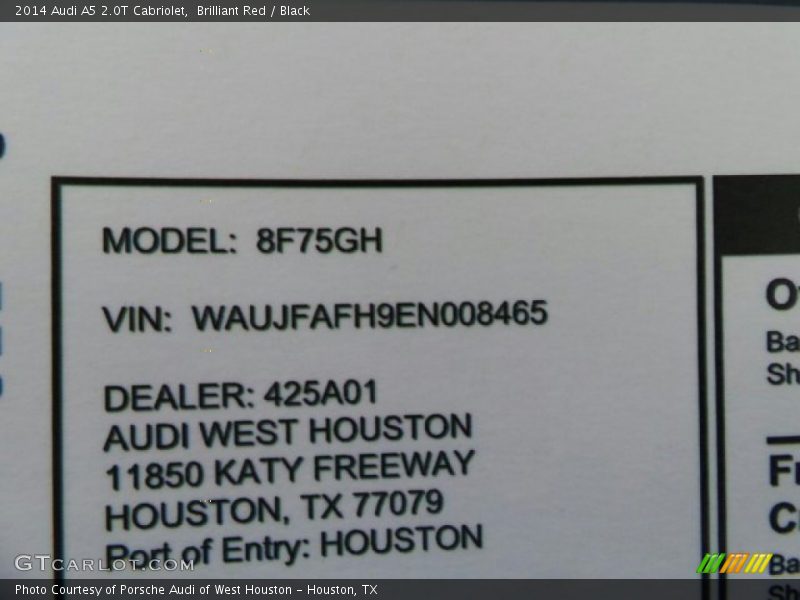 Brilliant Red / Black 2014 Audi A5 2.0T Cabriolet