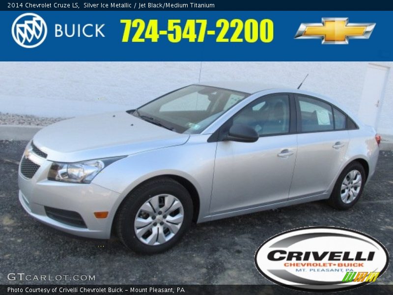 Silver Ice Metallic / Jet Black/Medium Titanium 2014 Chevrolet Cruze LS