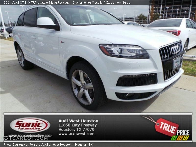 Glacier White Metallic / Cardamom Beige 2014 Audi Q7 3.0 TFSI quattro S Line Package