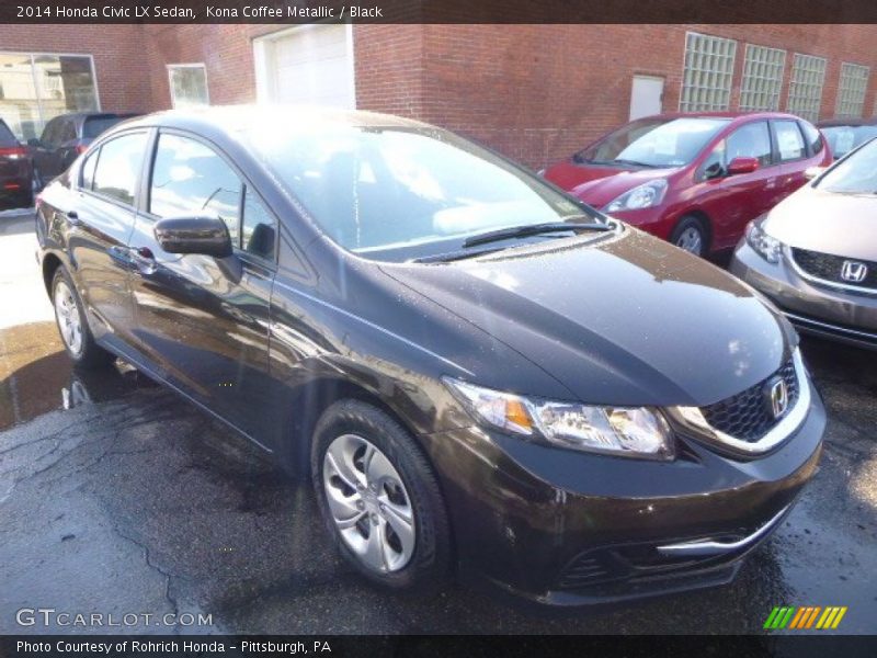 Kona Coffee Metallic / Black 2014 Honda Civic LX Sedan