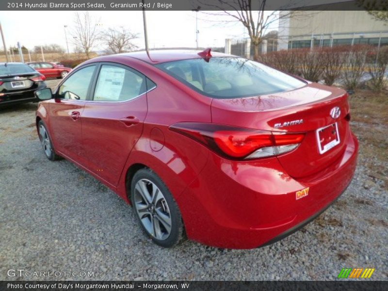 Geranium Red / Beige 2014 Hyundai Elantra Sport Sedan