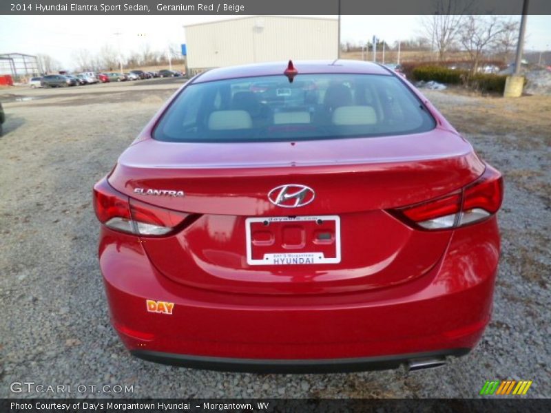 Geranium Red / Beige 2014 Hyundai Elantra Sport Sedan