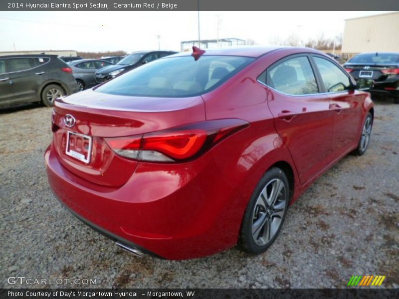 Geranium Red / Beige 2014 Hyundai Elantra Sport Sedan
