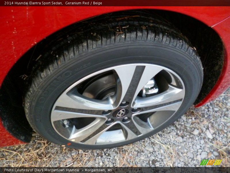 Geranium Red / Beige 2014 Hyundai Elantra Sport Sedan