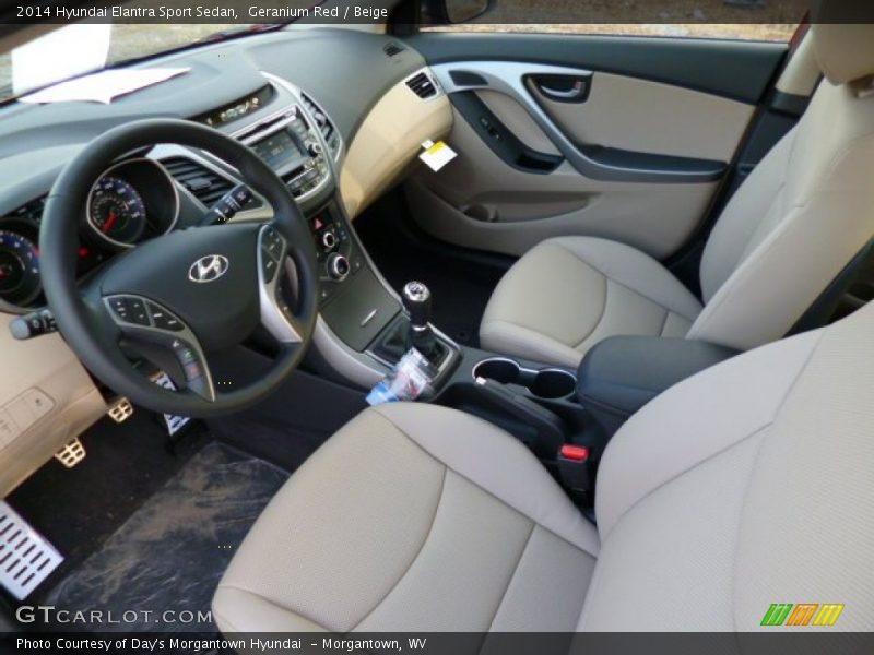 Beige Interior - 2014 Elantra Sport Sedan 