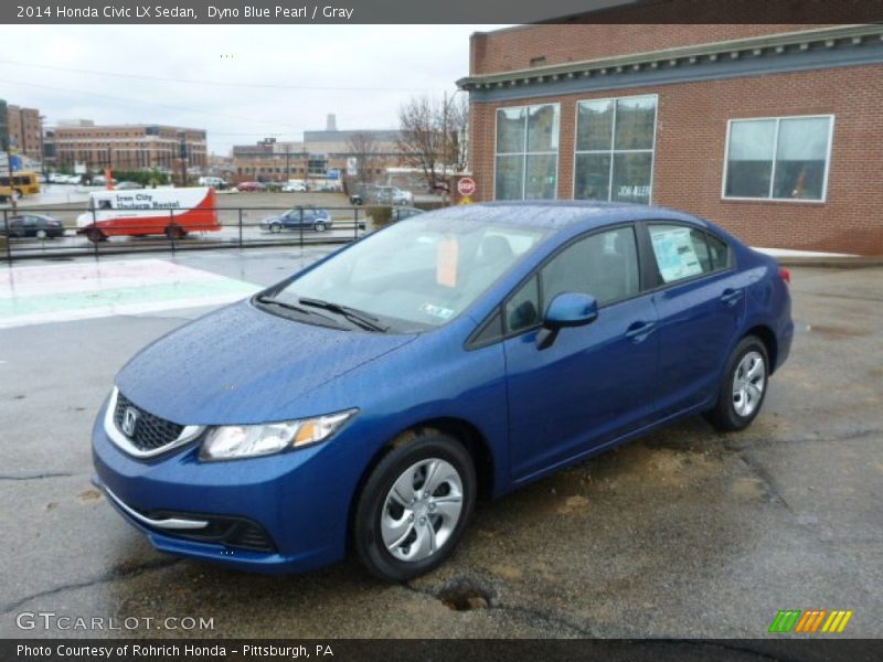 Dyno Blue Pearl / Gray 2014 Honda Civic LX Sedan