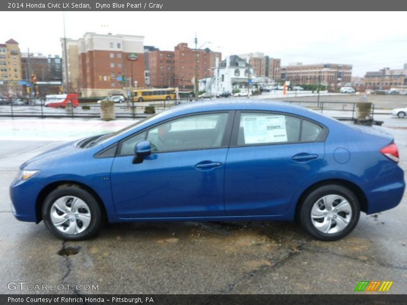 Dyno Blue Pearl / Gray 2014 Honda Civic LX Sedan
