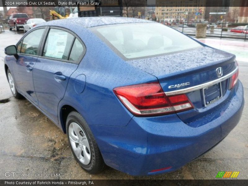 Dyno Blue Pearl / Gray 2014 Honda Civic LX Sedan